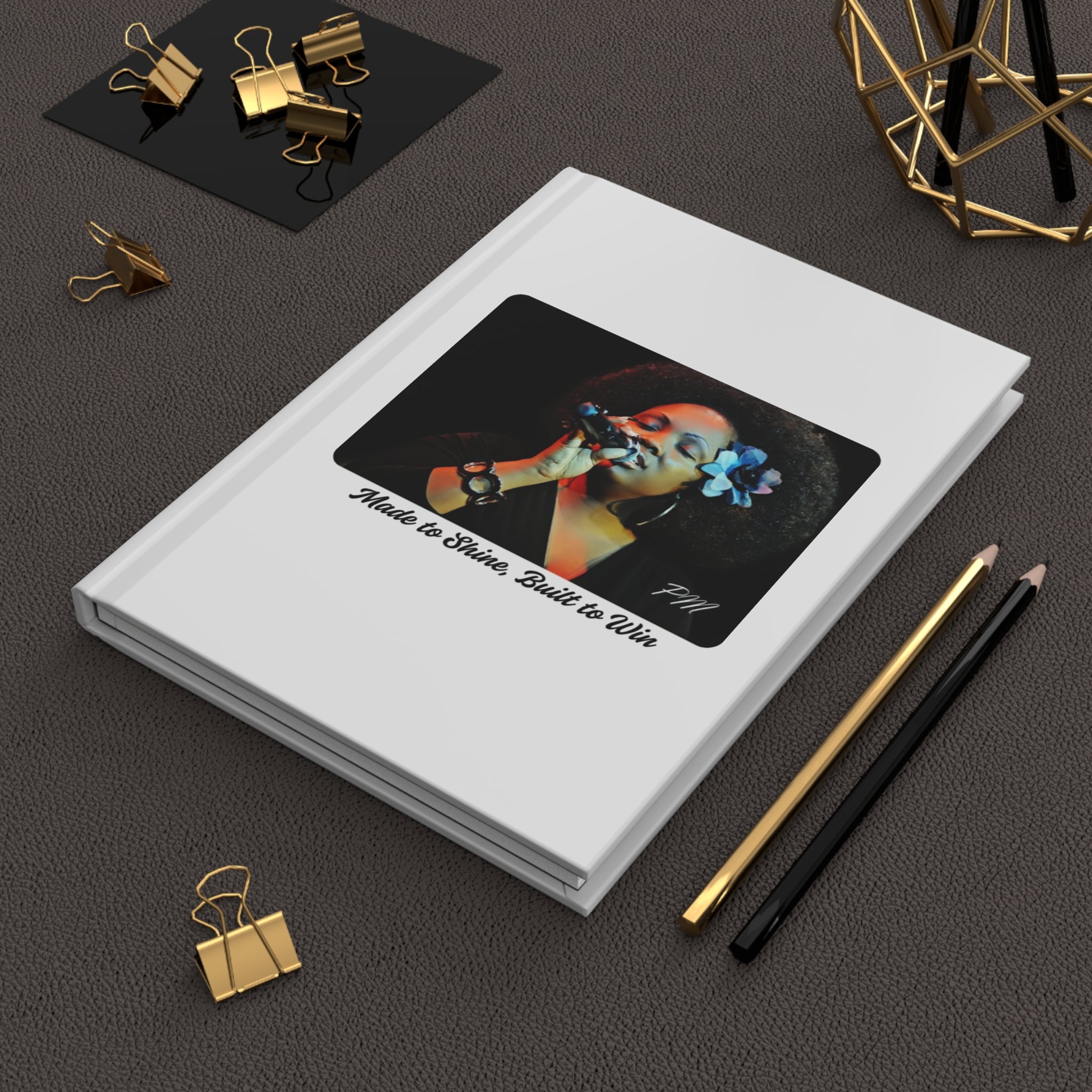 Inspirational Hardcover Journal, Made to Shine, Built to Win Journal, Motivational Writing Journal, Personalized Hardcover Notebook, The Ameya Taylor Experience

