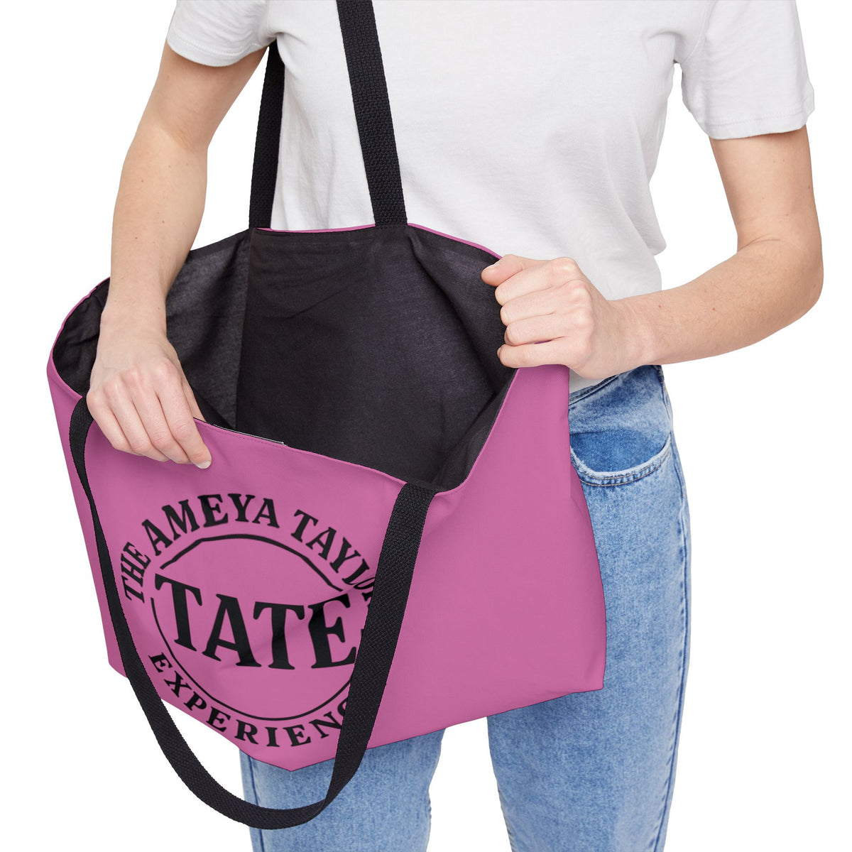 Personalized Pink Weekender Tote Bag, Weekender Tote Bag, The Ameya Taylor Experience Bag, Custom Pink Tote, Empowering Travel Accessory
