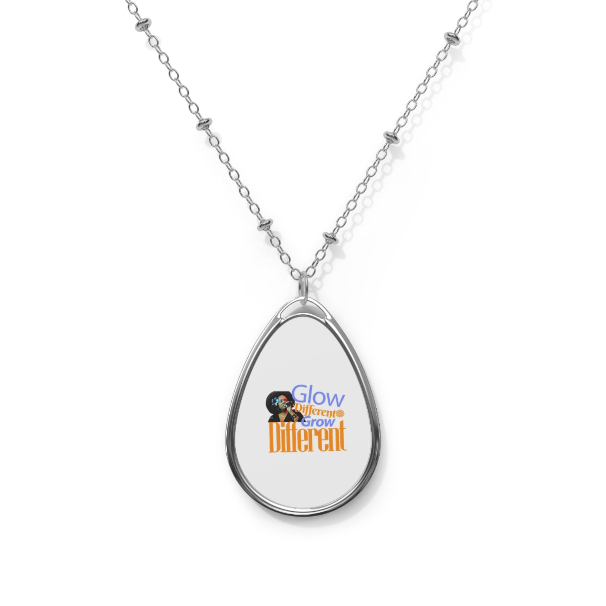 Inspirational Oval Necklace, Glow Different, Grow Different Necklace, Motivational Jewelry Gift, Empowering Necklace for Personal Growth, The Ameya Taylor Experience