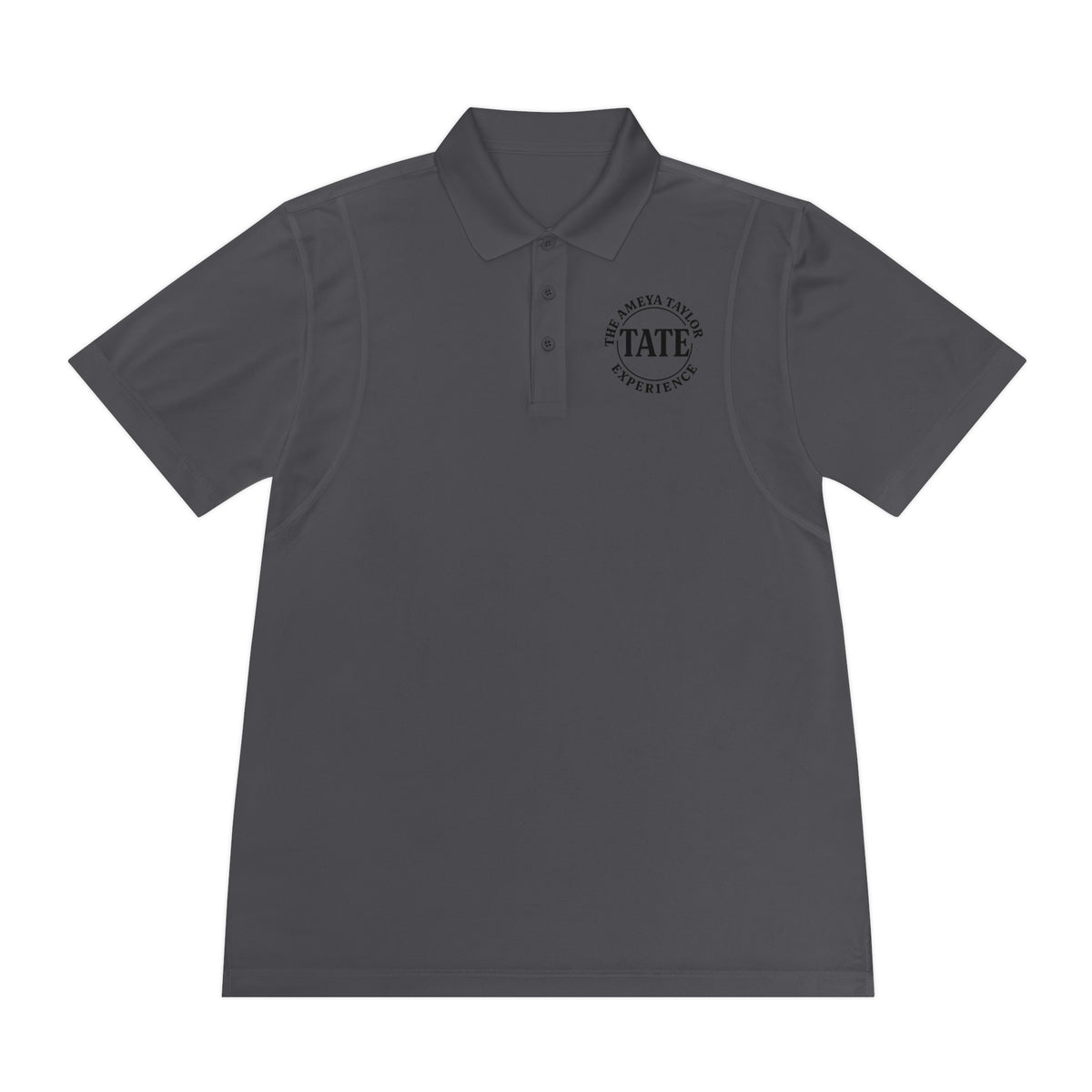 Men's Sport Polo Shirt, Casual Athletic Polo, Tate Logo Performance Shirt, Activewear for Men, The Ameya Taylor Experience