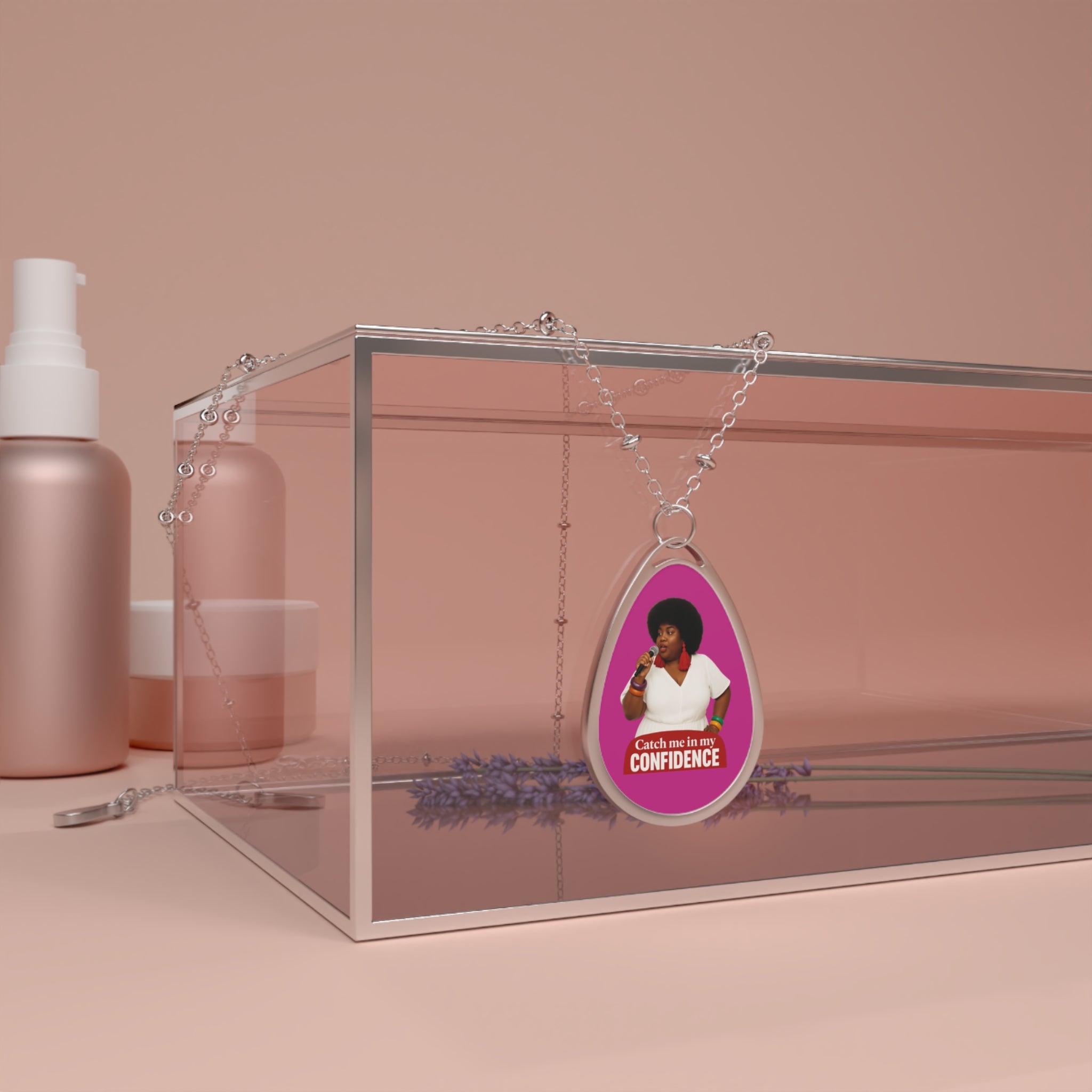 Inspirational Confidence Oval Necklace, Empowering Jewelry Gift, Oval Pendant Necklace, Motivational Necklace for Women, The Ameya Taylor Experience