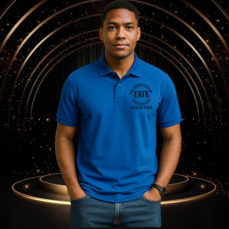 Men’s Blue Piqué Polo Shirt, Casual Comfort Polo, Everyday Wear Polo Shirt, Stylish Men’s Polo, The Ameya Taylor Experience

