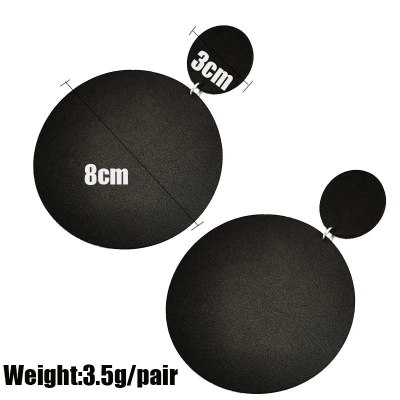 UKEBAY New Big Earrings For Women Round Drop Earrings Black Handmade Jewelry Gothic Ethnic earring Europe Style Jewelry Gifts