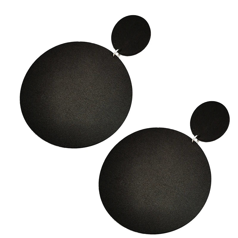 UKEBAY New Big Earrings For Women Round Drop Earrings Black Handmade Jewelry Gothic Ethnic earring Europe Style Jewelry Gifts