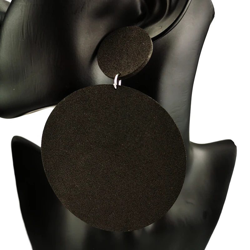 UKEBAY New Big Earrings For Women Round Drop Earrings Black Handmade Jewelry Gothic Ethnic earring Europe Style Jewelry Gifts