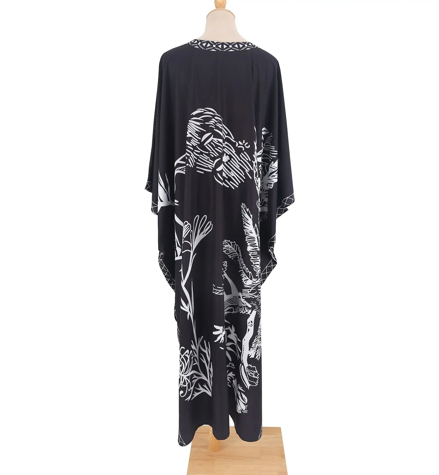 Women Kaftan Tunic Kimono Free Size Long Maxi Party Dress for Loungewear Holidays Nightwear Dresses| MooMoo Dress